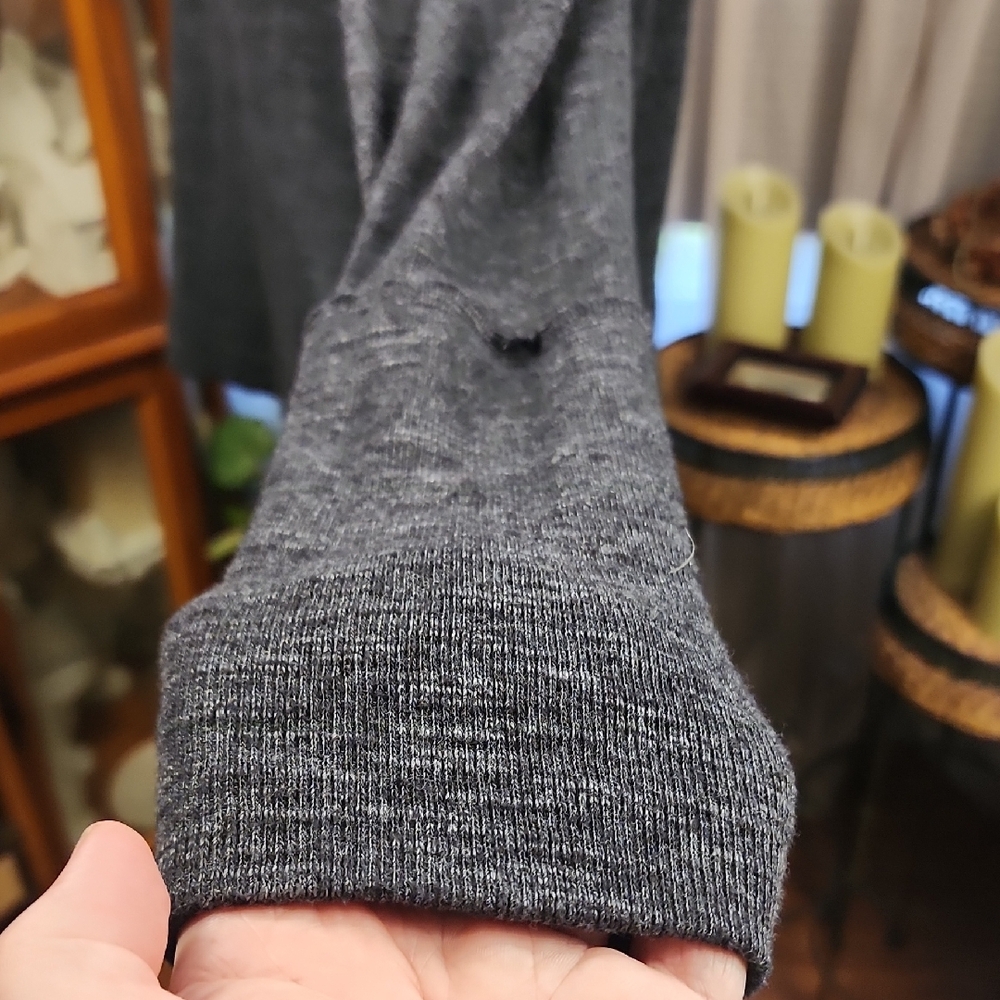WE THE FREE | Free People Split Back Turtleneck Charcoal Exposed Seam Top | S - Picture 4 of 10